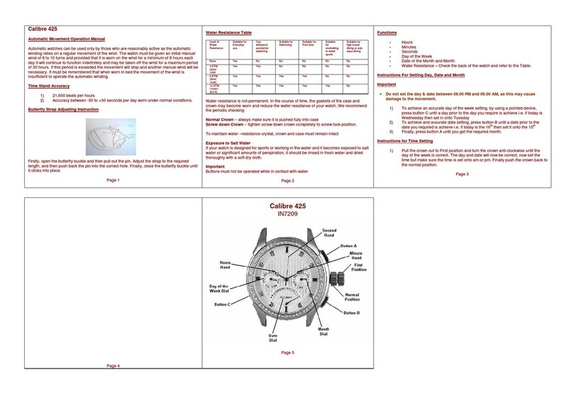 Zeon IN7209 Calibre 425 Operation manual