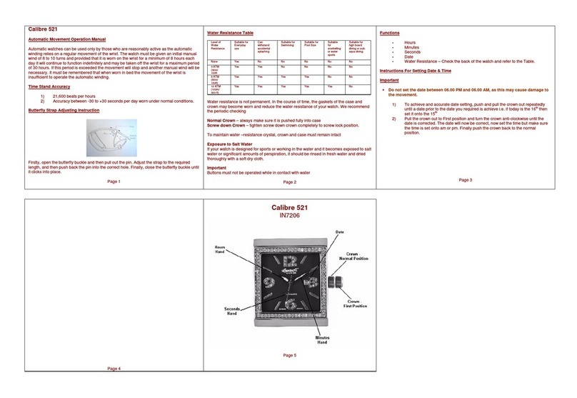Zeon IN7206 Calibre 521 Operation manual