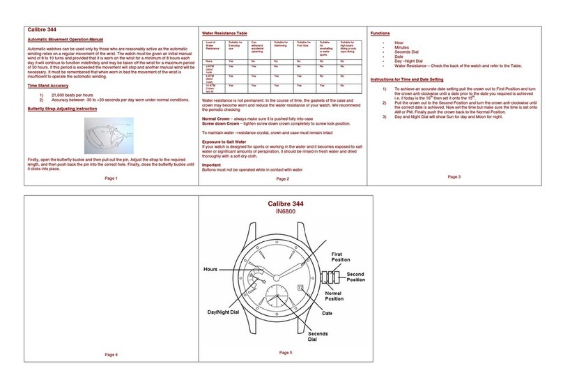 Zeon IN6800 CALIBRE 344 Operation manual