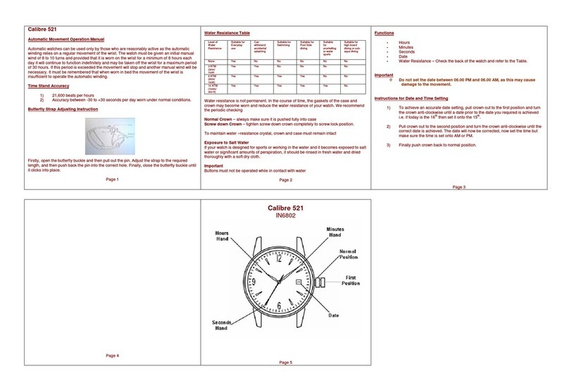 Zeon IN6802 CALIBRE 521 Operation manual