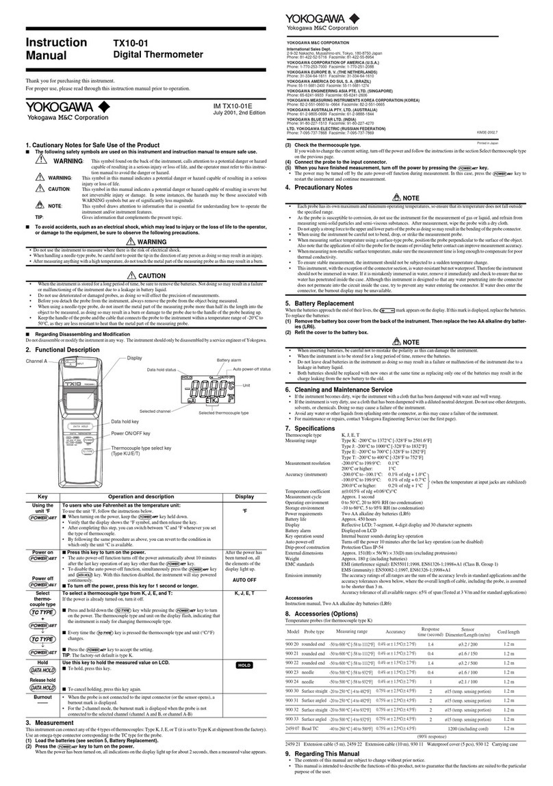 YOKOGAWA TX10-01 User manual YOKOGAWA TX10-01 User manual