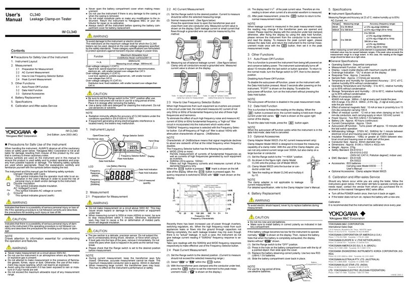 YOKOGAWA CL340 User manual