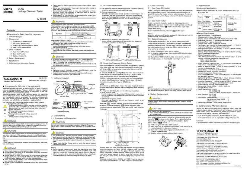 YOKOGAWA CL320 User manual