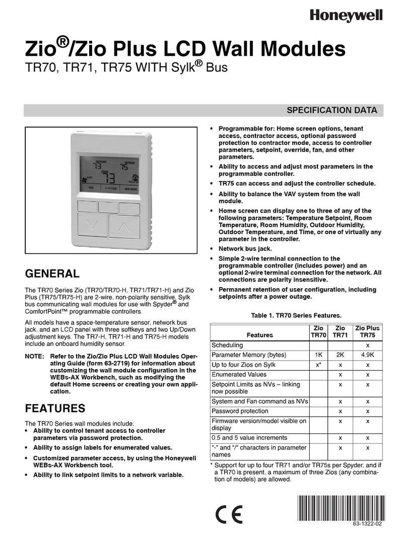 Honeywell Zio TR70 User manual