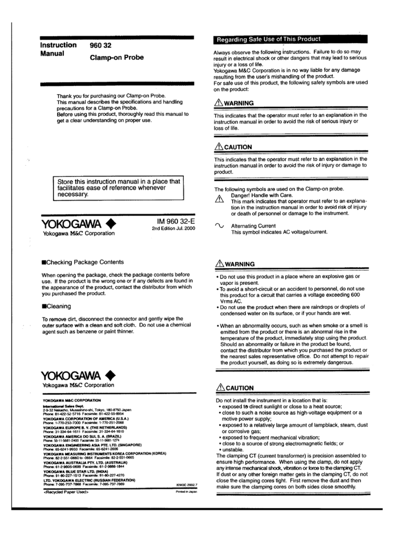 YOKOGAWA 960 32 User manual
