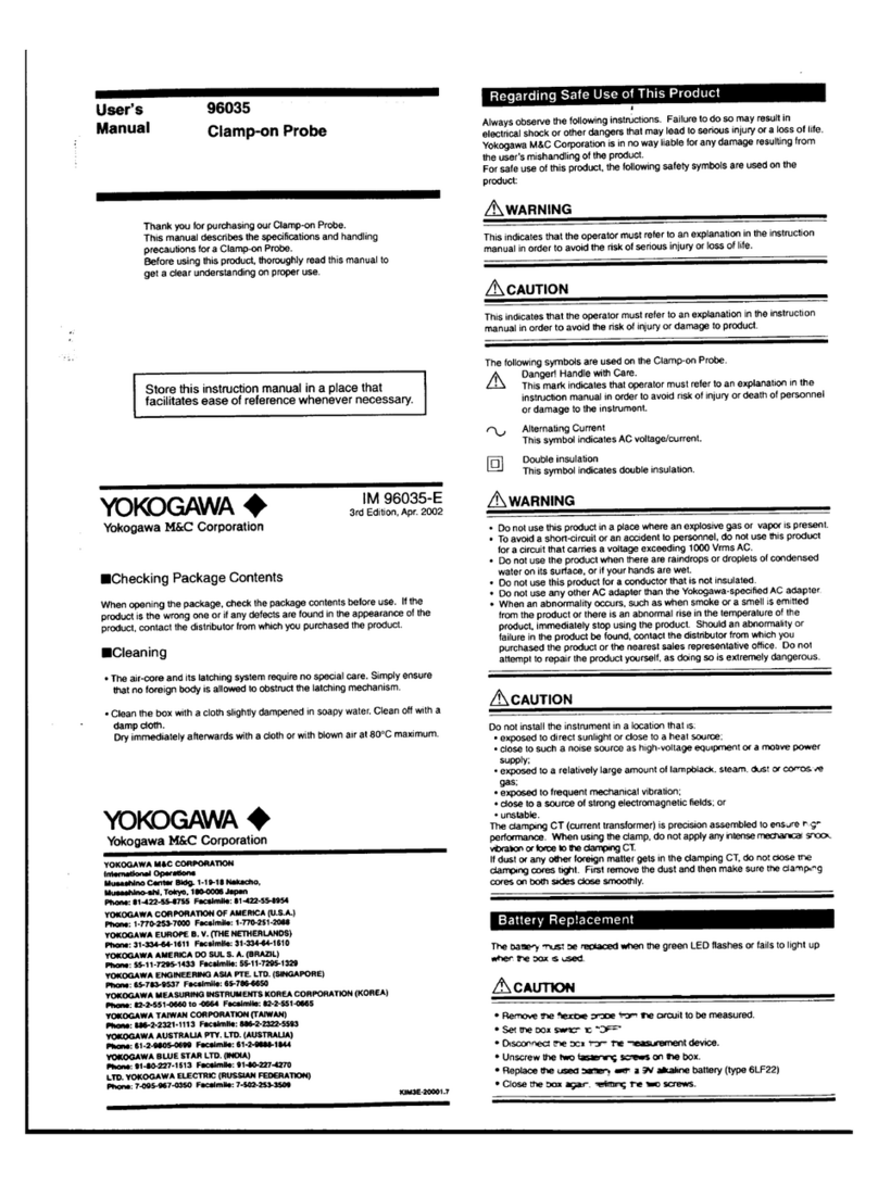 YOKOGAWA 96035 User manual