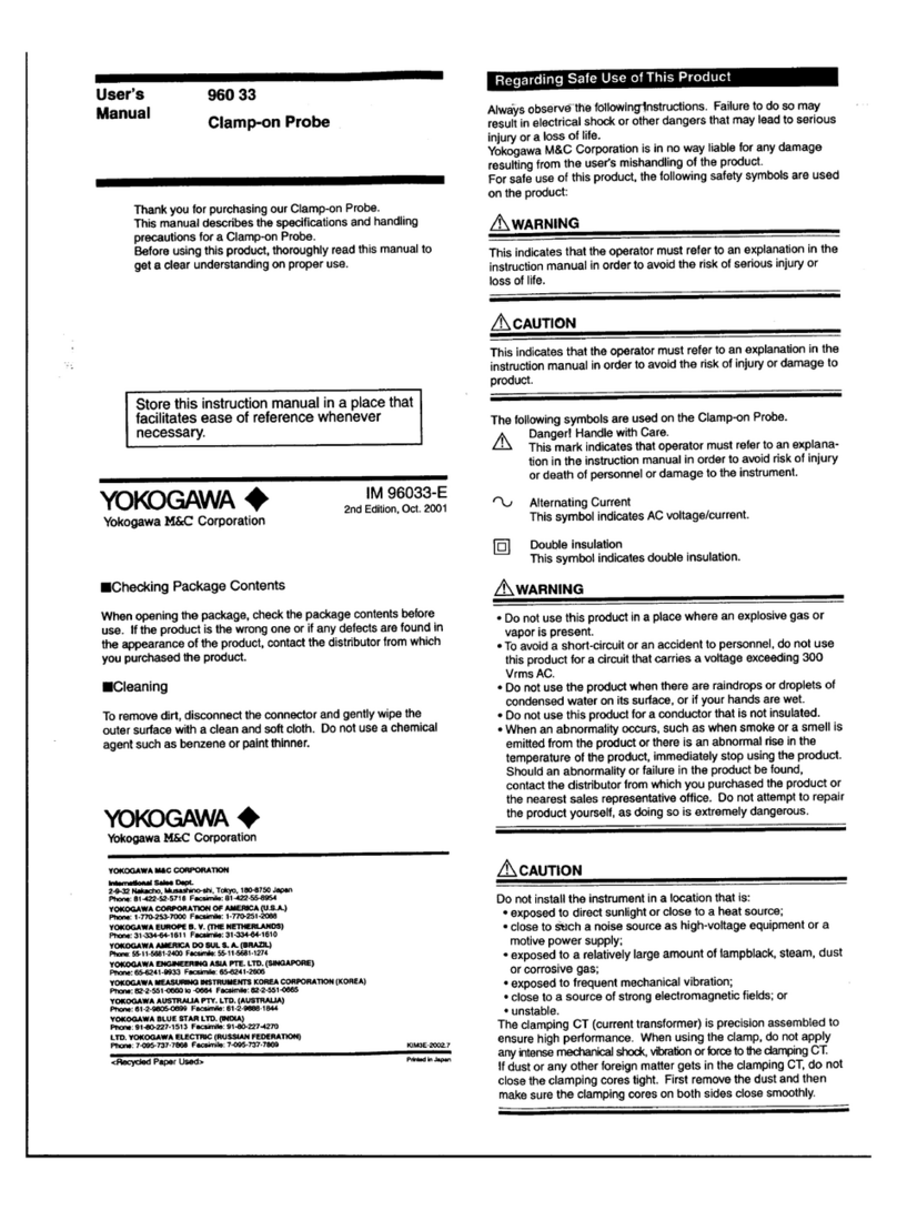YOKOGAWA 960 33 User manual