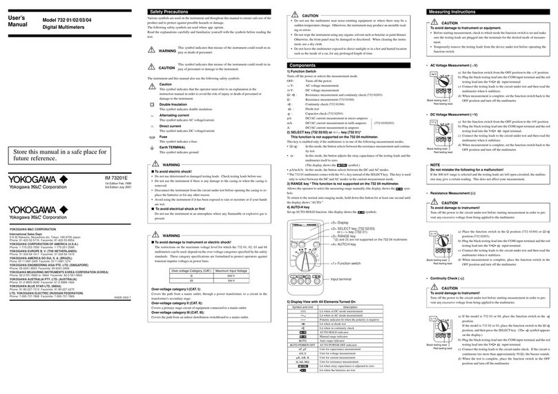 YOKOGAWA 732 01 user manual