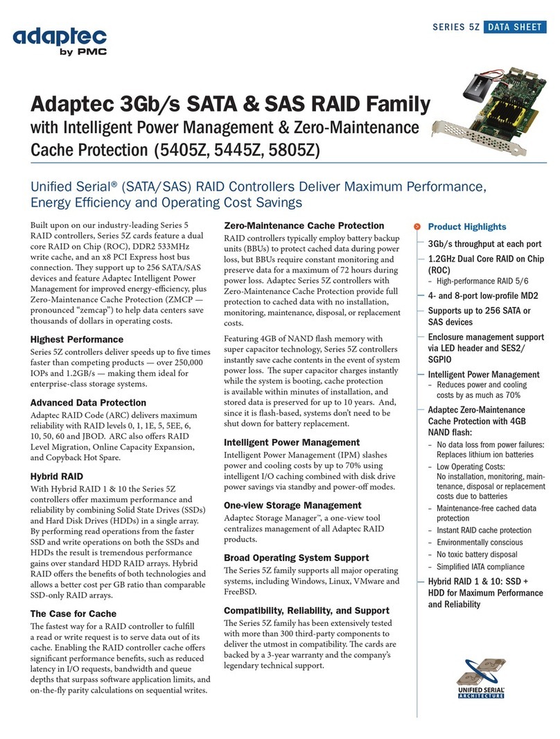 Adaptec RAID 5405Z User manual Adaptec RAID 5405Z User manual