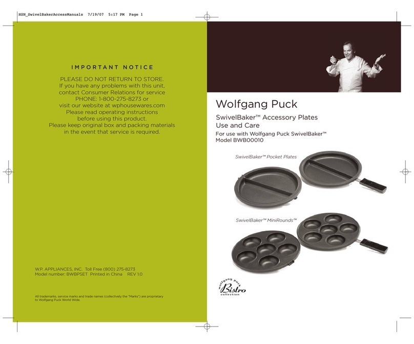 Wolfgang Puck SwivelBaker BWBPSET Bistro collection Use and care Wolfgang Puck SwivelBaker BWBPSET Bistro collection Use and care