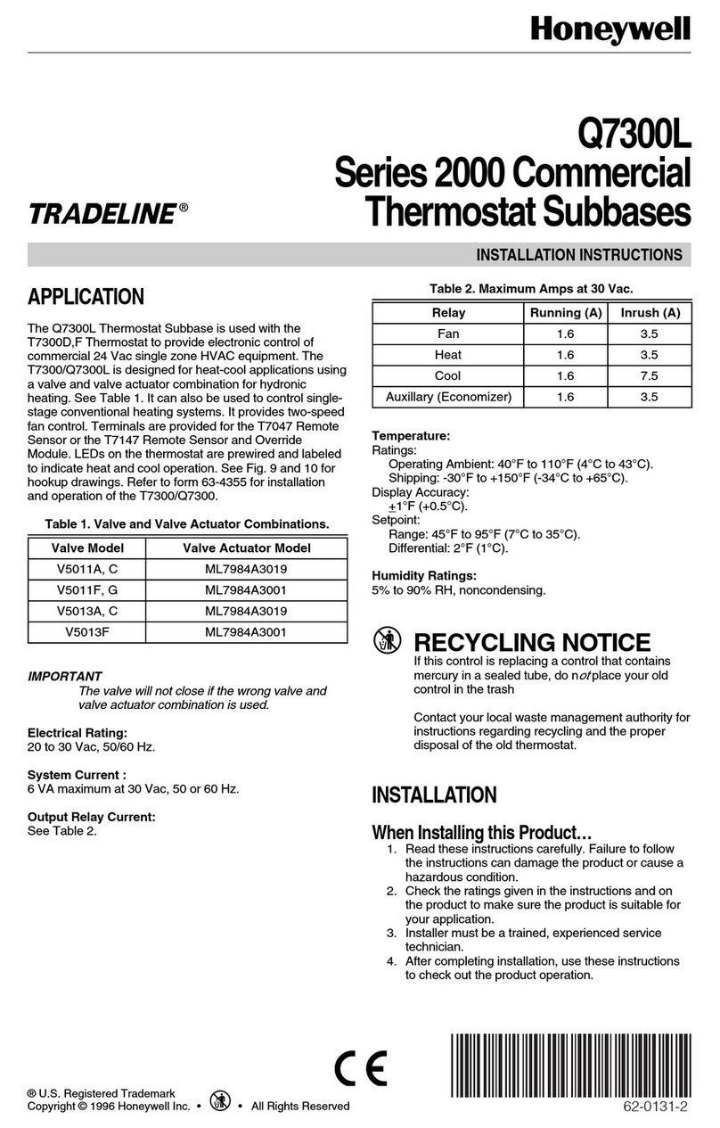 Honeywell TRADELINE Q7300L installation instructions Honeywell TRADELINE Q7300L installation instructions