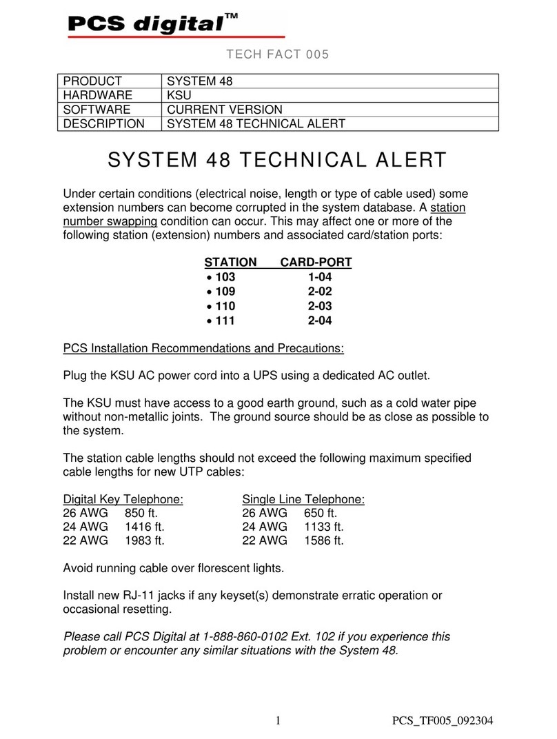PCS Digital PCS digital System 48 Technical alert