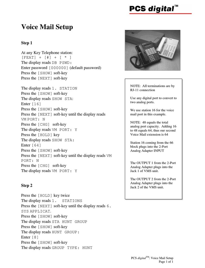 Xblue Networks PCS digital Function guide
