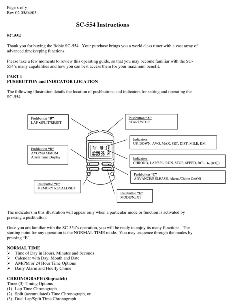 Robic SC-554 User manual