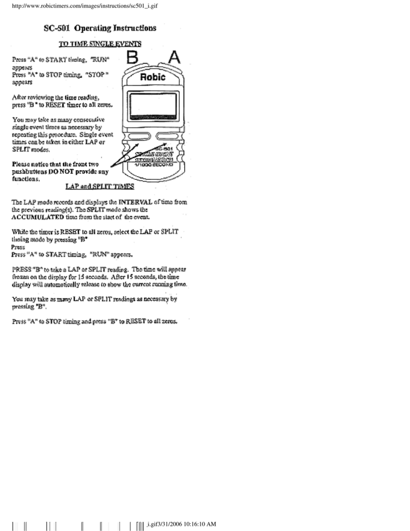 Robic SC-501 operating instructions