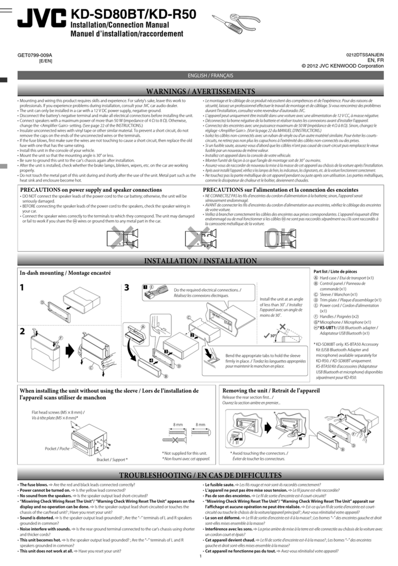 JVC KD-X70BT Instruction manual