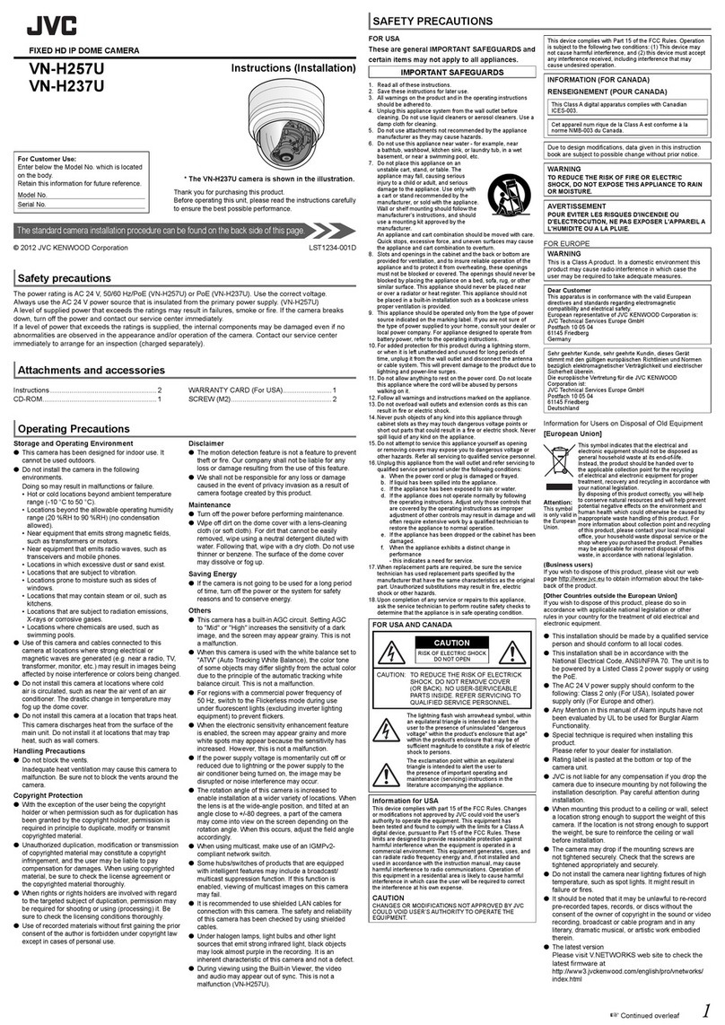 JVC Super LoLux HD VN-H237U instructions
