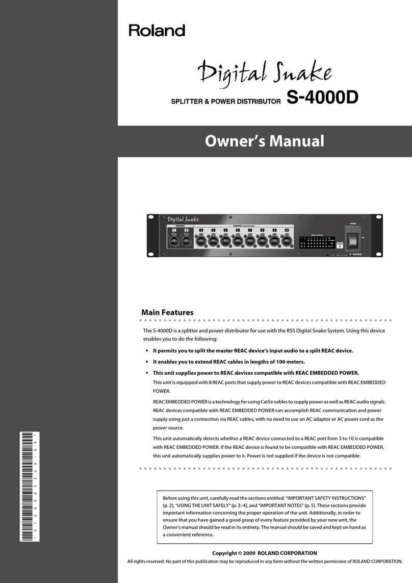 Roland DIGITAL SNAKE S-4000D owner's manual