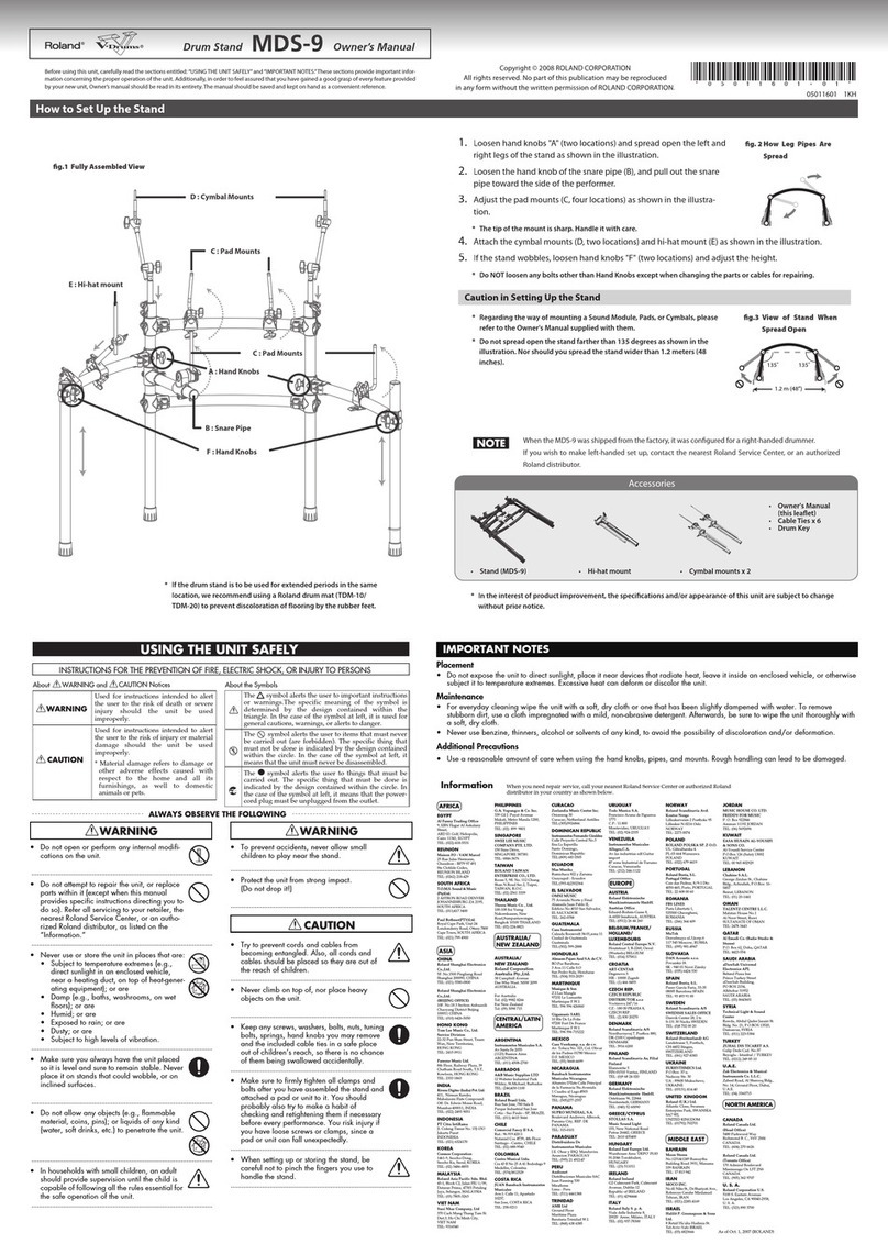 Roland V-Drums MDS-9 User manual