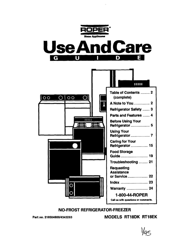 Roper RT18DK Use and care guide