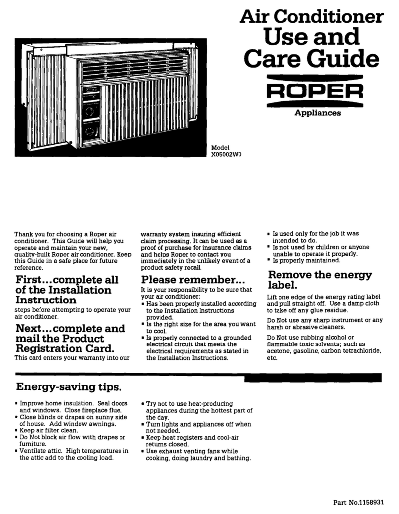 Roper X05002W0 User manual