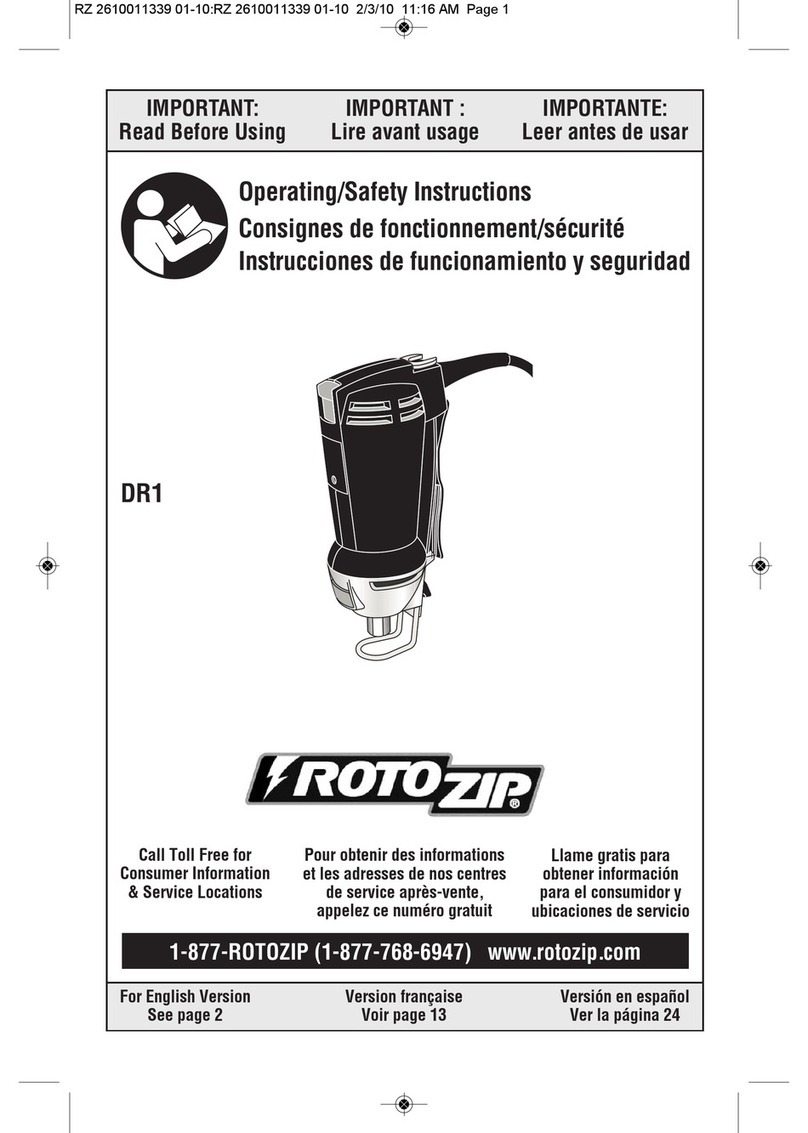 RotoZip RotoZip DR1 Operating/safety instructions