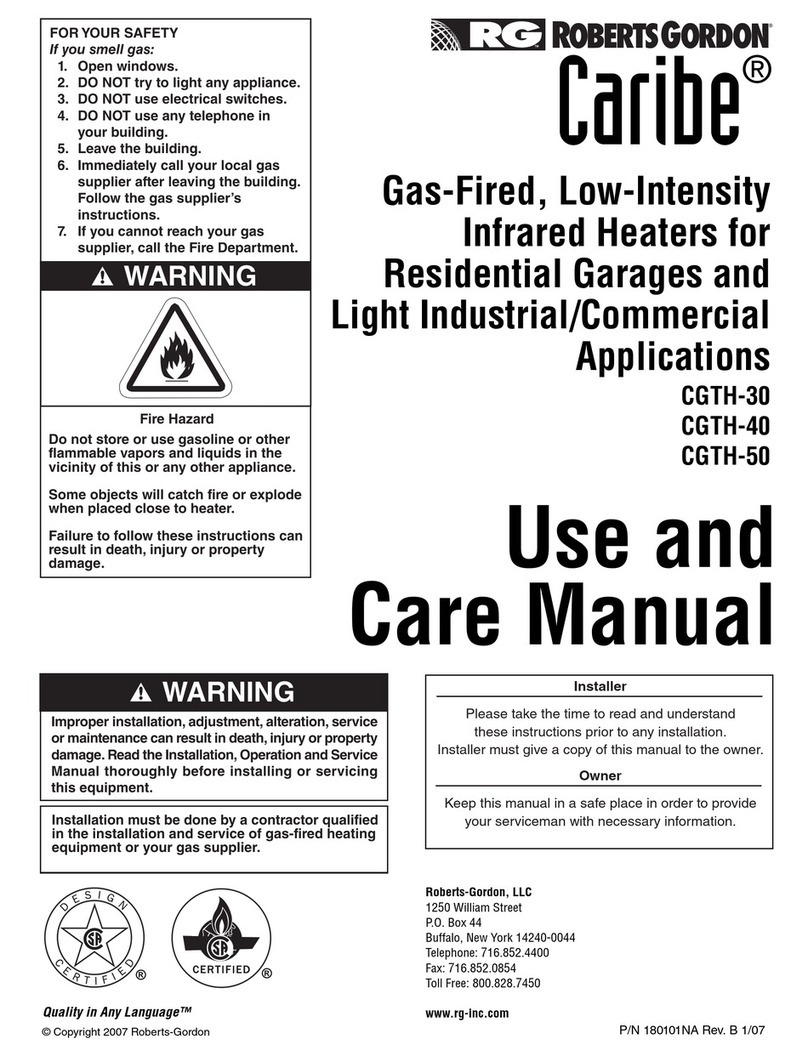 Roberts Gorden Caribe CGTH-30 User manual