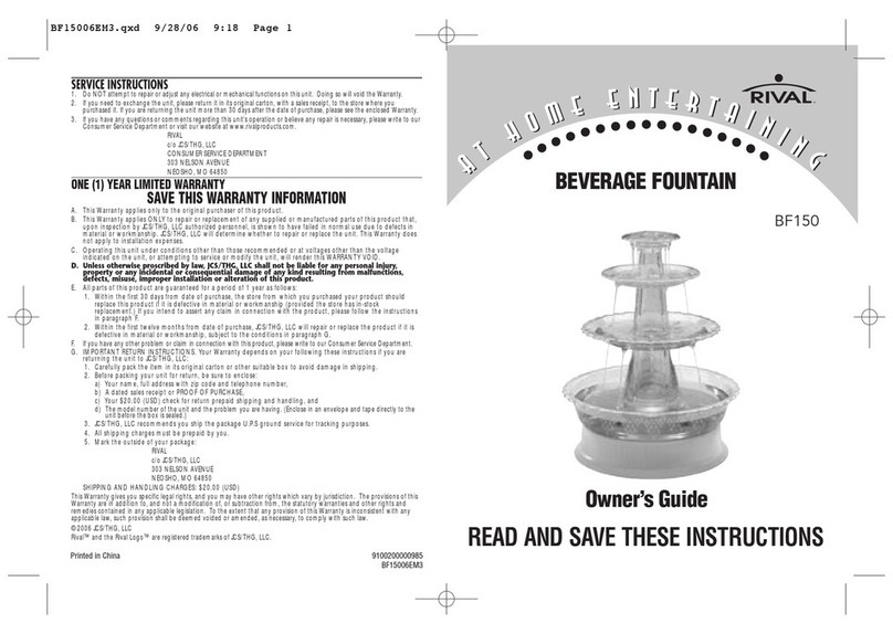Rival BF150 owner's guide