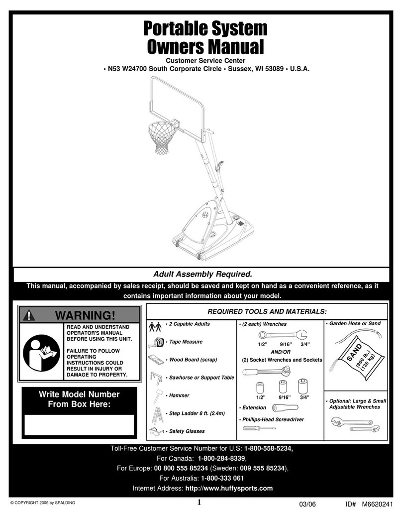 SPALDING M6620241 owner's manual