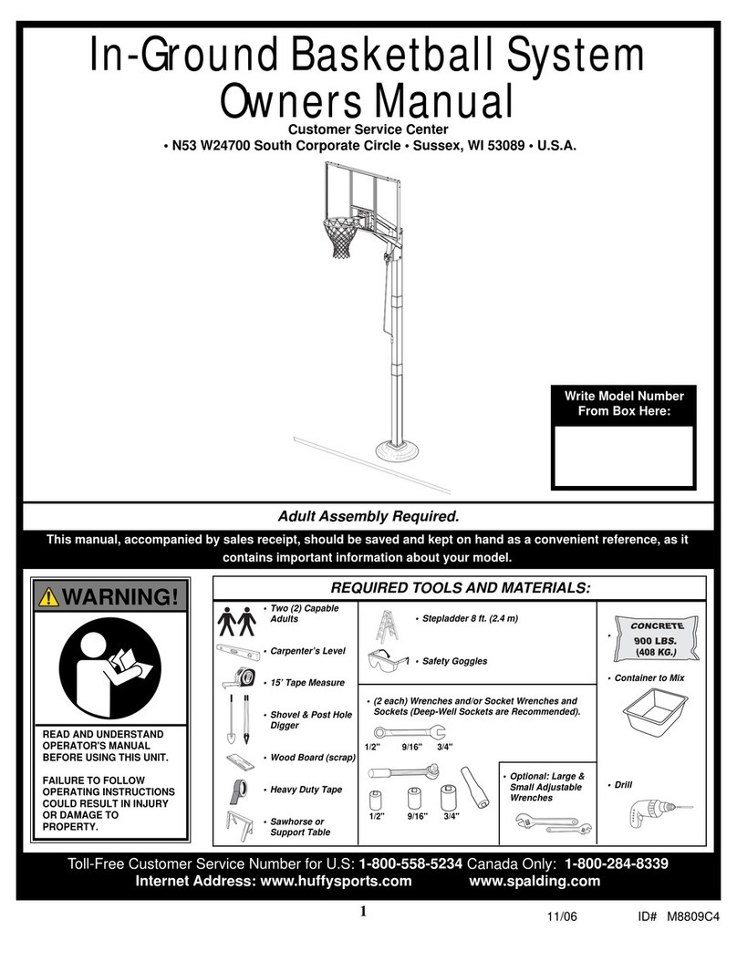 SPALDING M8809C4 owner's manual