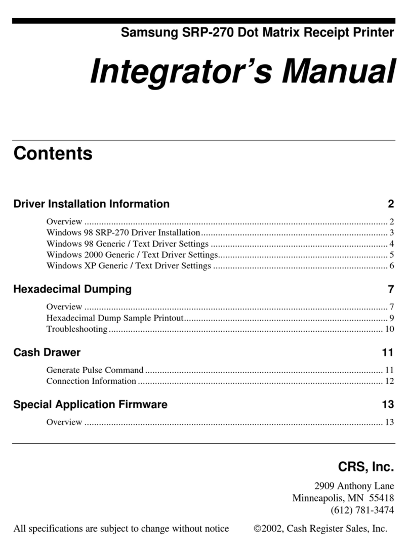 Samsung Bixolon SRP-270 Integrator's manual