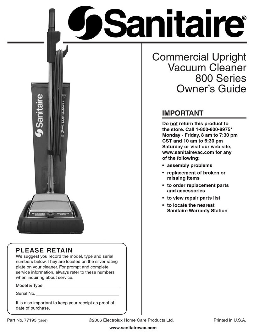 Sanitaire 800 Series User manual