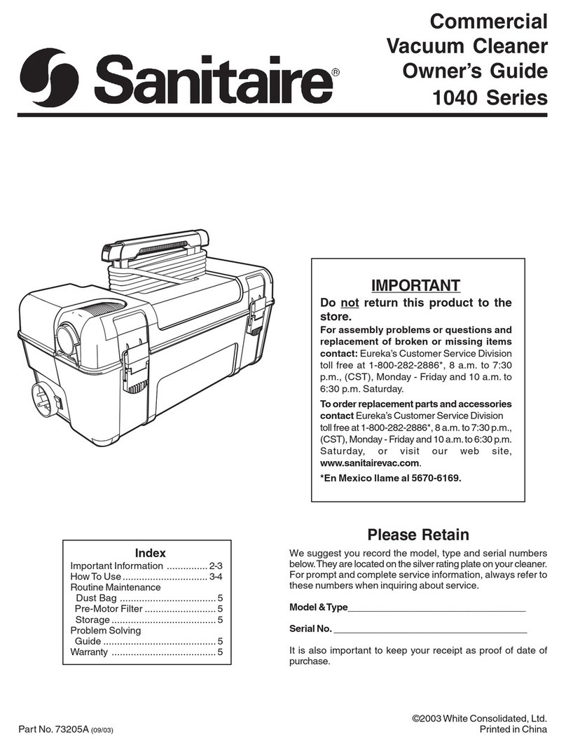 Sanitaire 1040 Series User manual