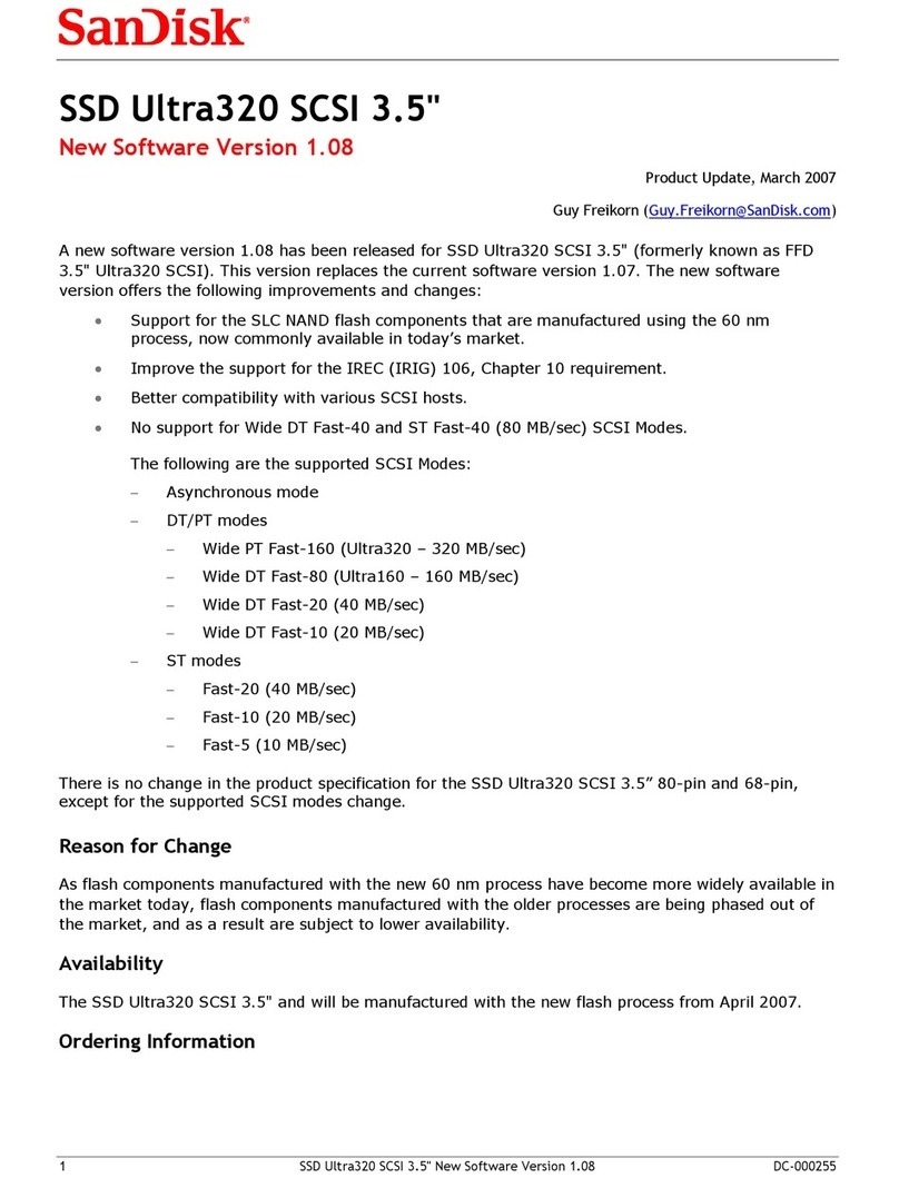 SanDisk SSD ULTRA320 SCSI 3.5" DC-000255 Technical manual