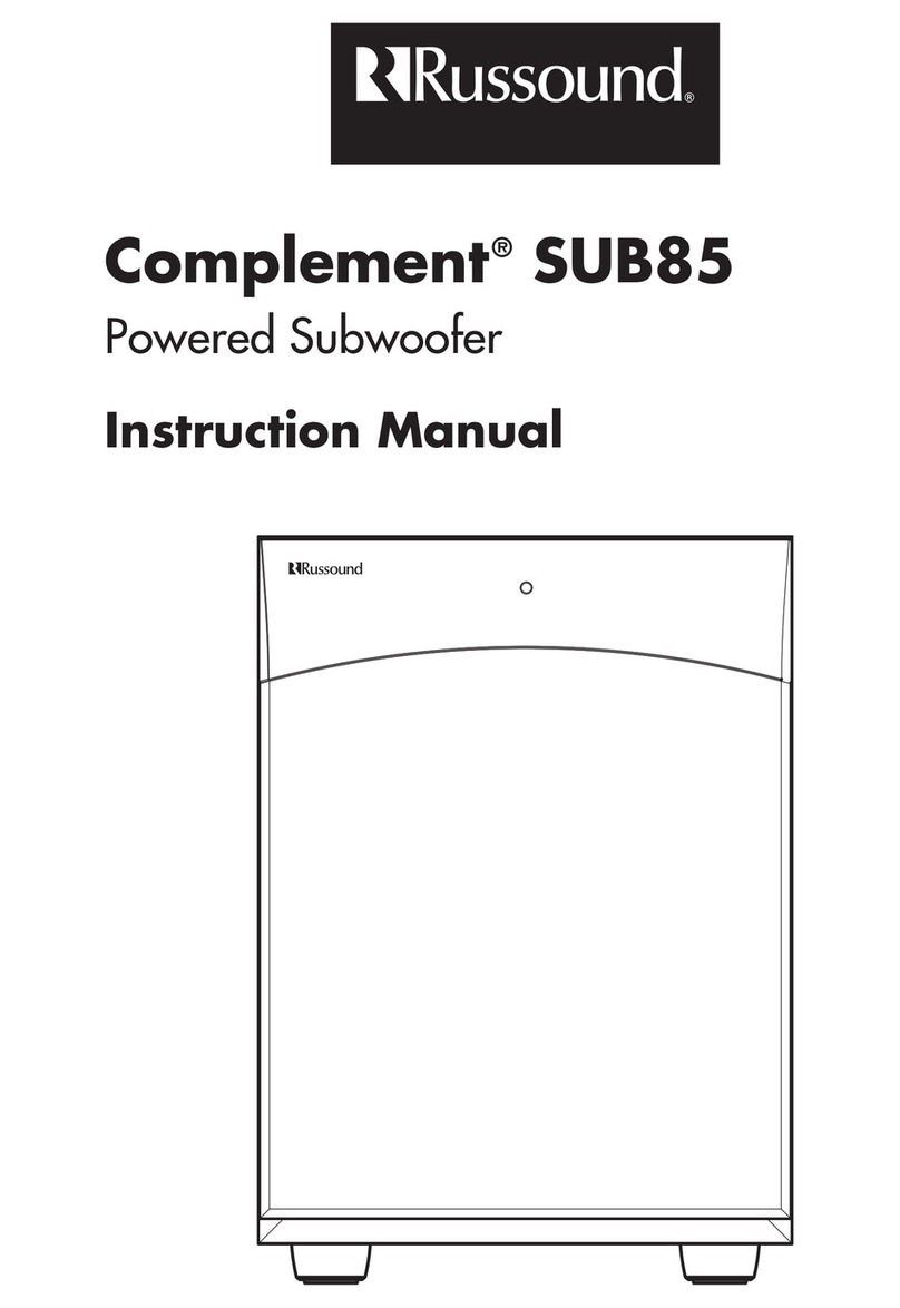 Russound COMPLEMENT SUB85 User manual