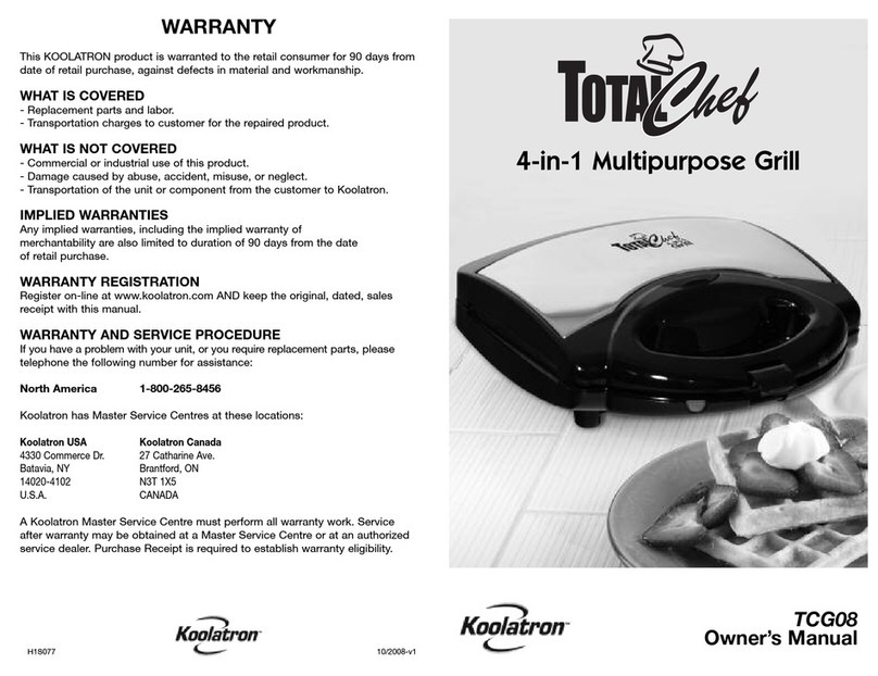 Koolatron TotalChef TCG08 User manual