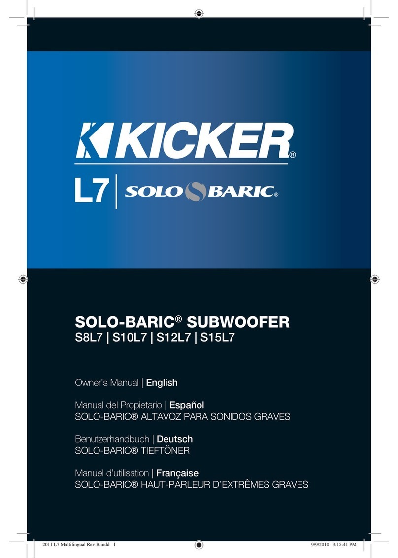 Kicker Solo-Baric S8L7 User manual