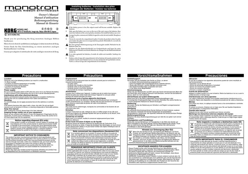 Korg monotron User manual