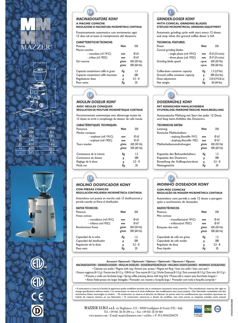 Mazzer Mazzer KONY specification