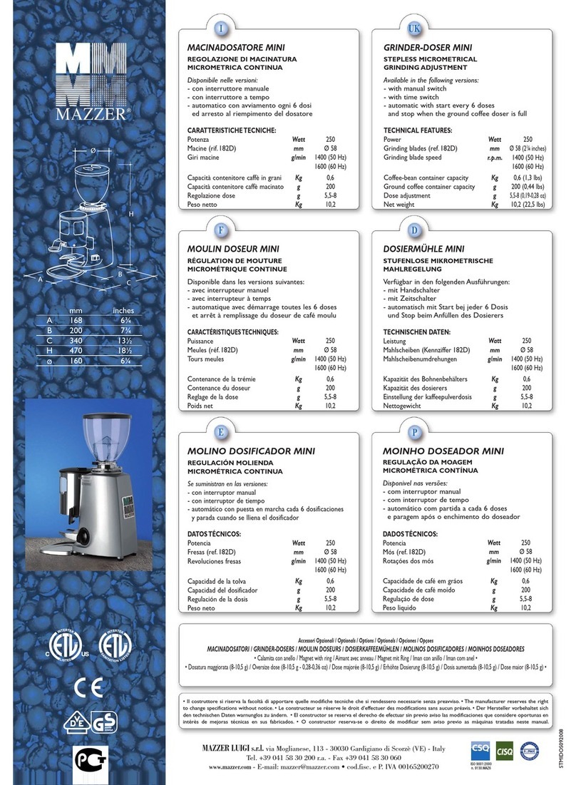Mazzer Mini specification