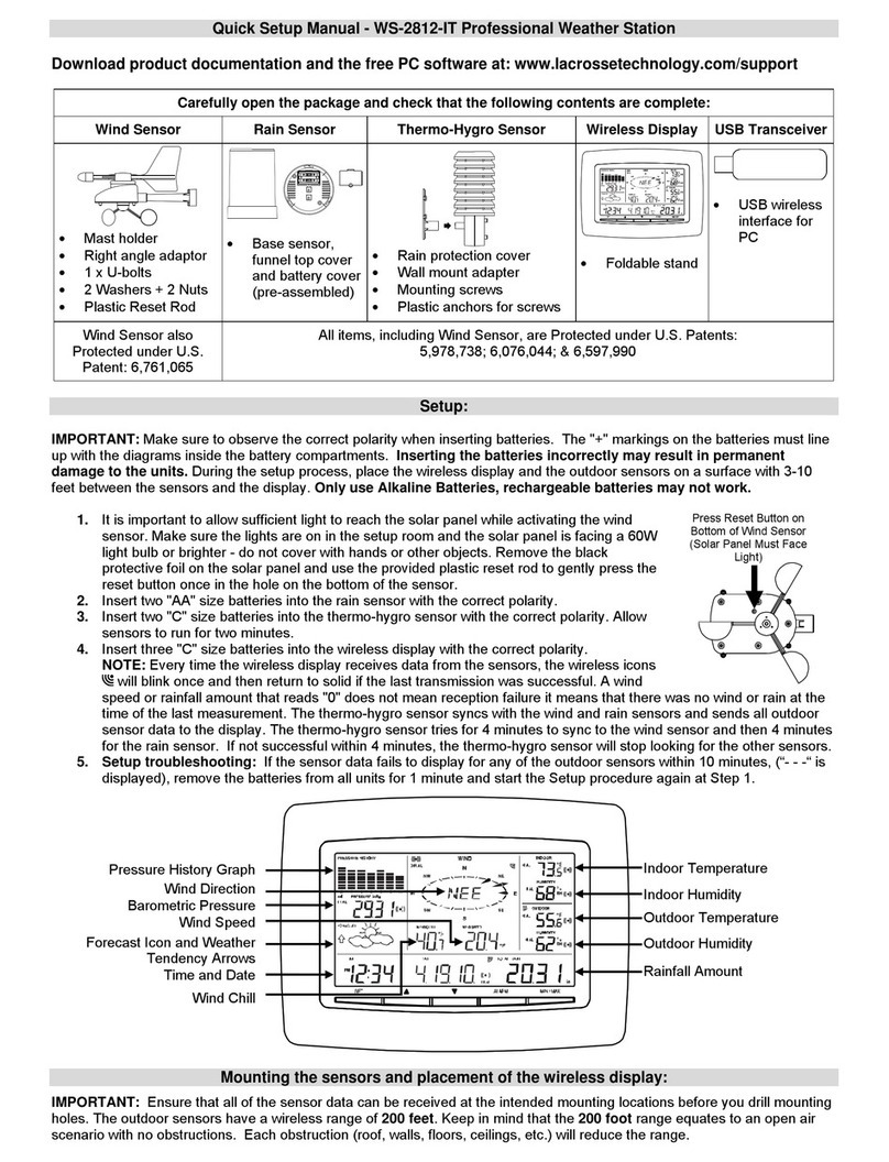 La Crosse Technology WS-2812-IT Specification sheet
