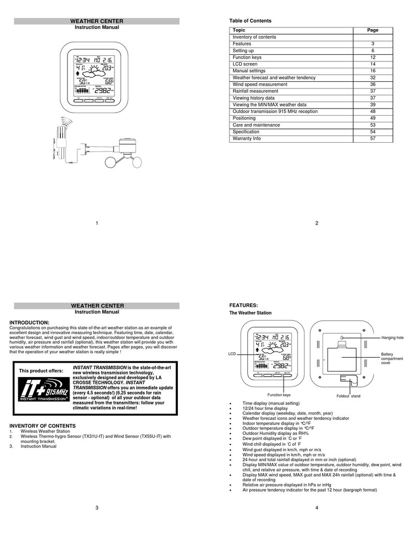 La Crosse Wireless Weather Station instruction manual