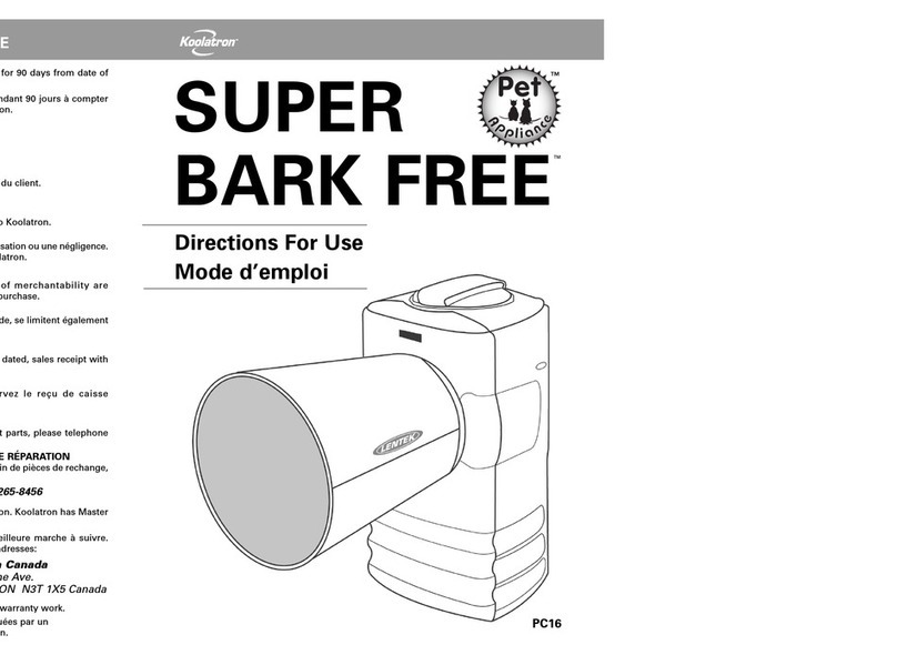 Koolatron SUPER BARK FREE PC16 Directions for use