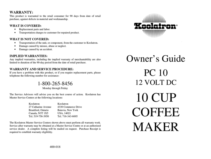 Koolatron PC 10 User manual