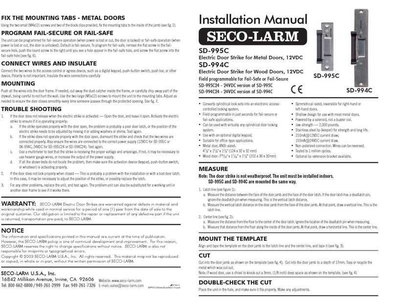 SECO-LARM SD-995C installation manual