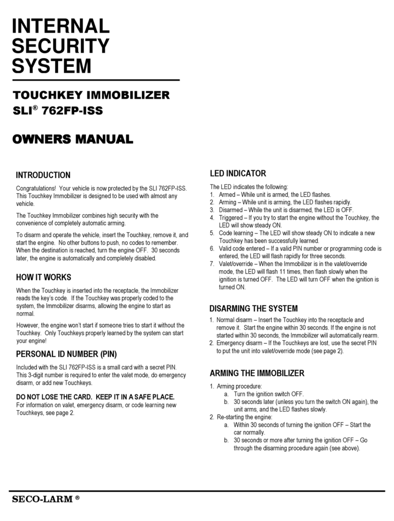 SECO-LARM SLI 762FP-ISS owner's manual SECO-LARM SLI 762FP-ISS owner's manual