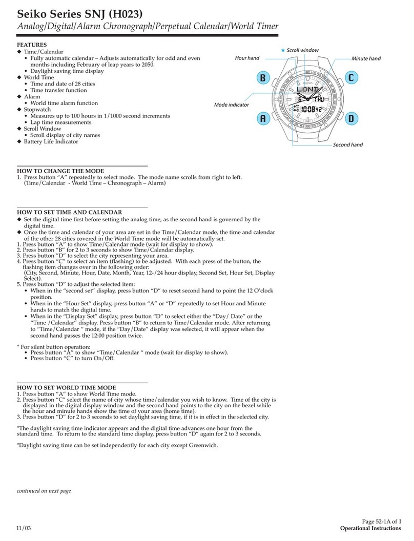 Seiko Series SNJ user manual Seiko Series SNJ user manual