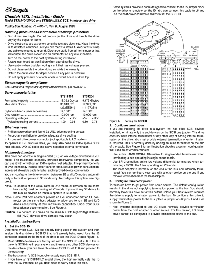 Seagate Cheetah 18XL User manual