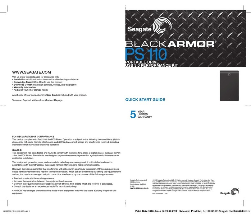 Seagate BlackArmor PS110 User manual