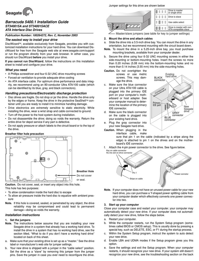 Seagate Barracuda 5400.1 ST340015A installation guide